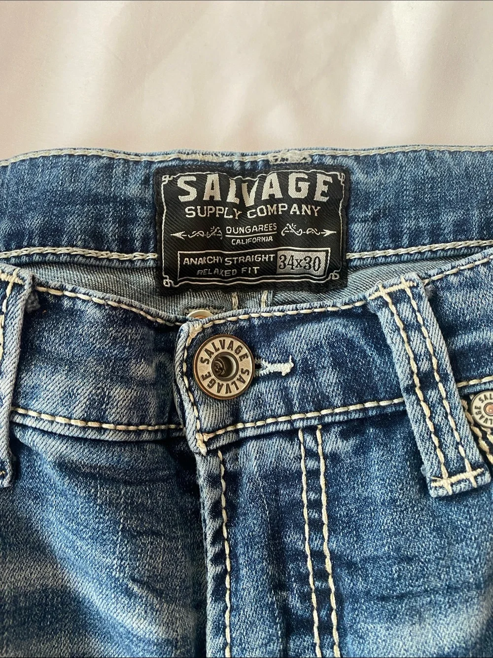 Salvage Anarchy Straight Relaxed Fit Jeans 34x30